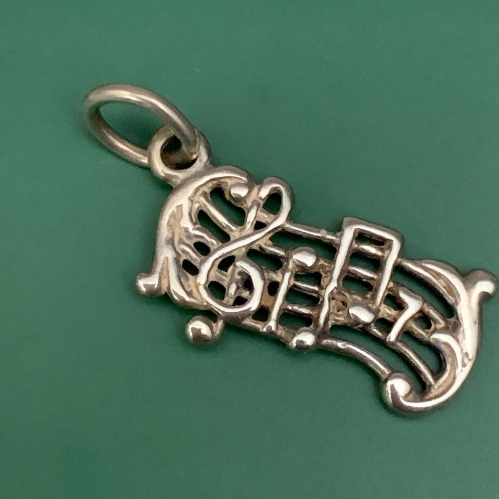 Musical Notes Sterling Silver Jewelry Charm #orchestra